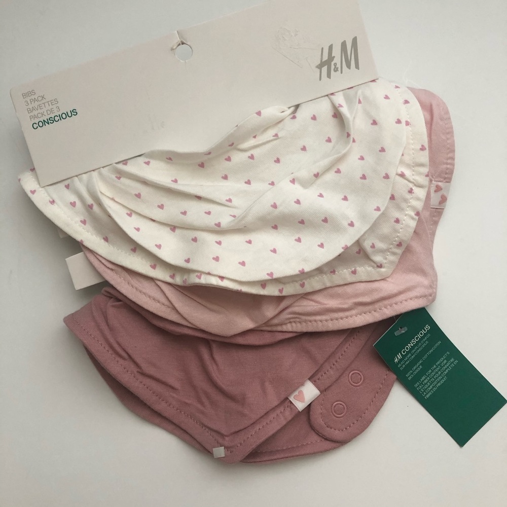 NWT 3-pack H&M Conscious bandana bibs